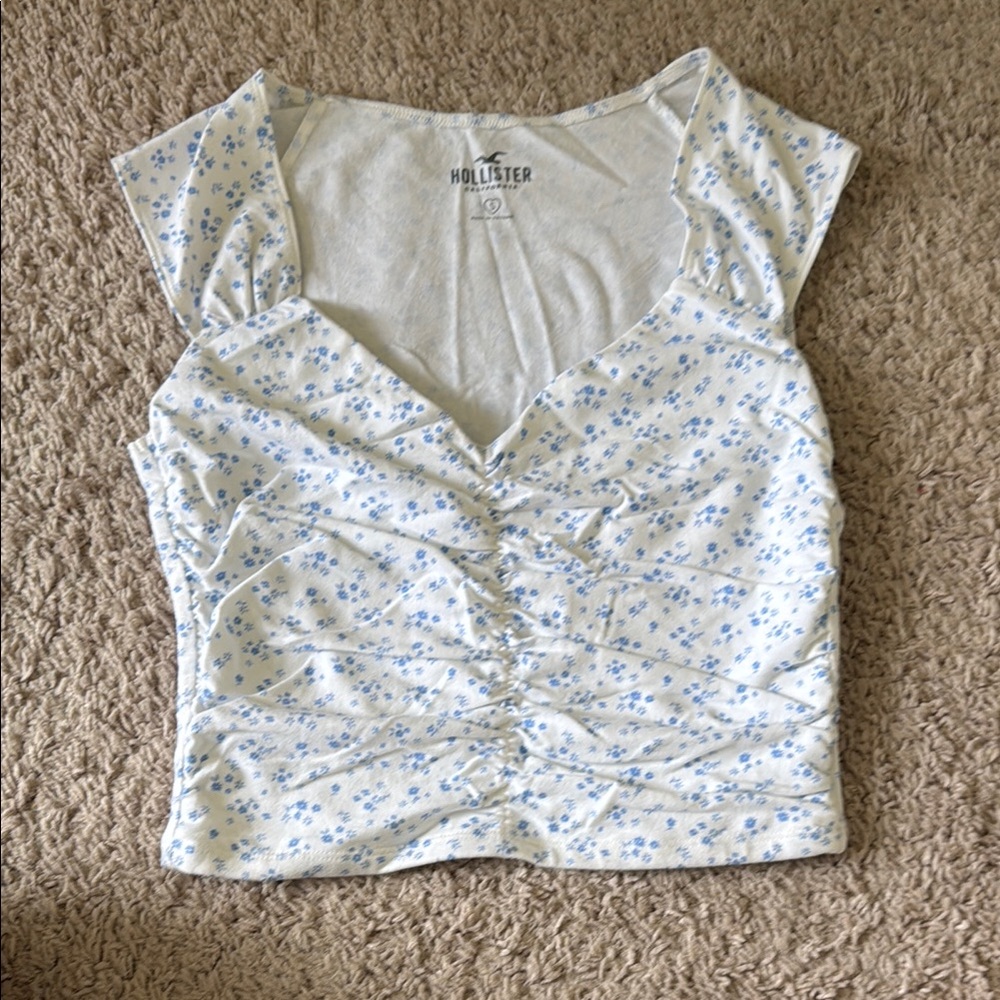 Hollister White Floral Top
